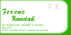 ferenc mandak business card